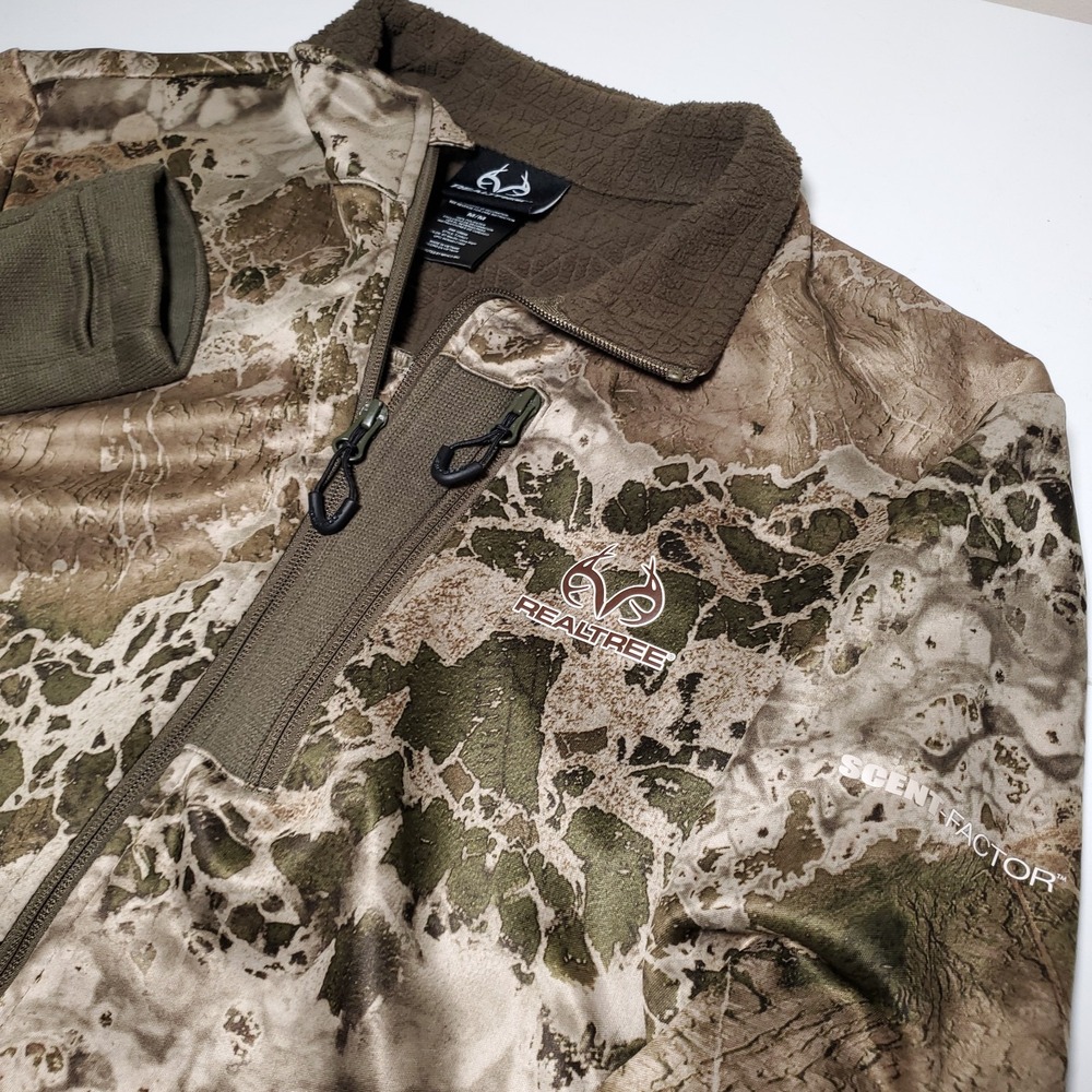 Realtree Mens Medium Wav3X Camouflage Scent Factor Full-Zip Jacket